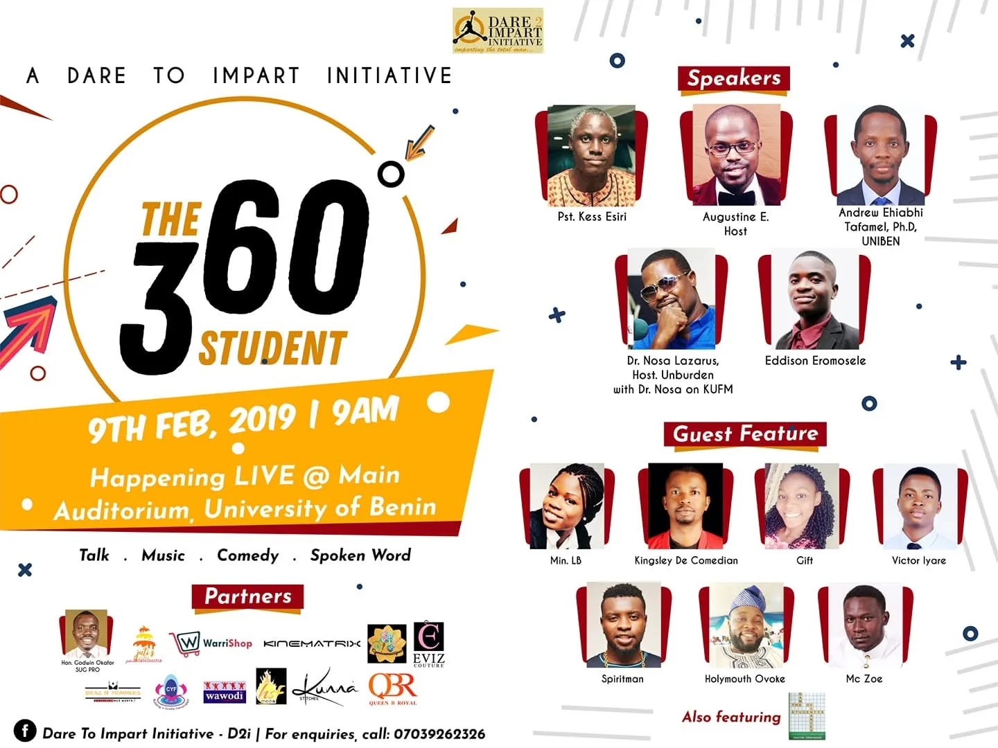 Poster for the 360 Degree Student Conference, 9 February 2019, University of Benin.