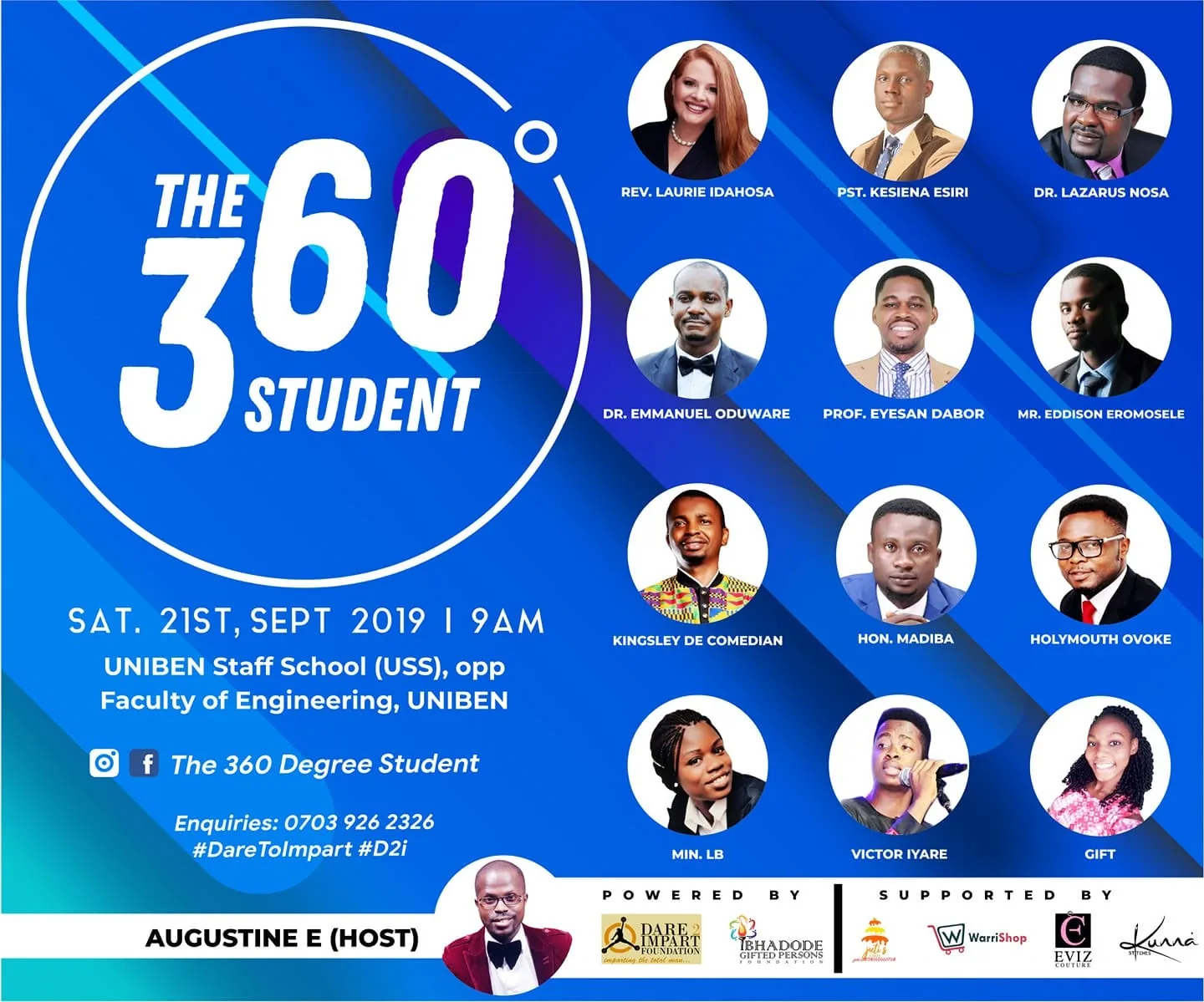 Poster for the second edition of the 360 Degree Student Conference, 21 September 2019, University of Benin.