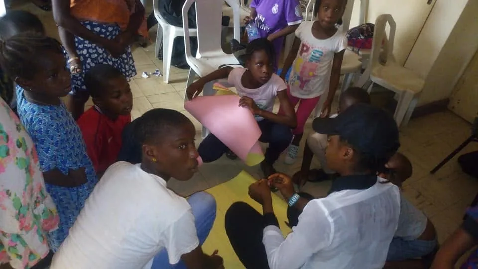 Participants working together in small groups during a session.