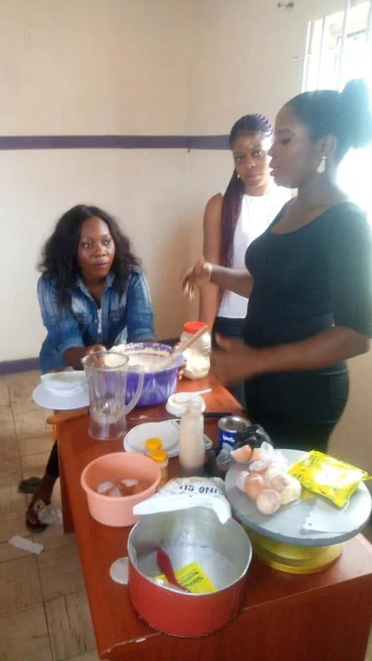 A practical skills session, with equipment and materials laid out on the table.